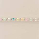 Silver Enamel Chain in Rainbow