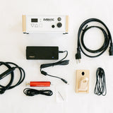 EverArc audio equipment set on white background