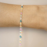 Silver Enamel Chain in Rainbow