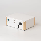 White box with blue and black buttons - DSC01824