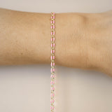 Gold Enamel Chain Glitter Pink