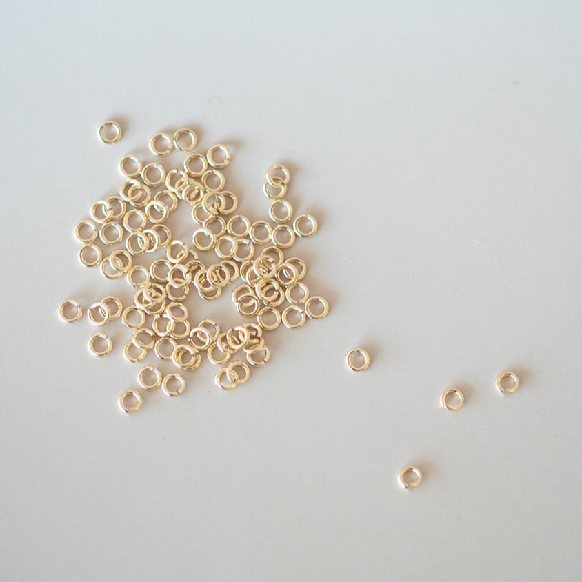 Small gold 22 gauge 3mm jump rings for permanent jewelry