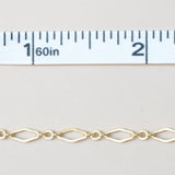 Diamond Link - Knurled Figaro - Large - Gold Filled
