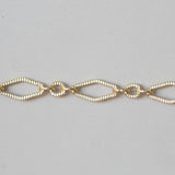 Diamond Link - Knurled Figaro - Large - Gold Filled