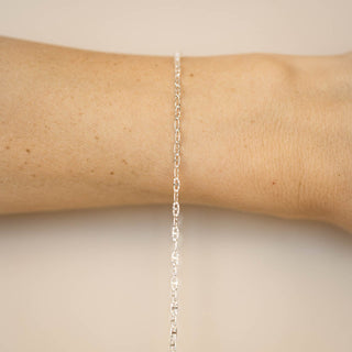 Textured Theta Chain - Sterling Silver