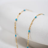 Sunburst Paperclip - Blue Enamel - Gold Filled