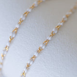 Linked Enamel Chain - White - Gold Filled