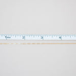 Gold chain with a ruler for scale on a white background