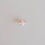 silver opal clover connector charm