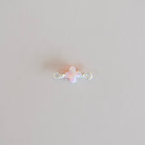 silver opal clover connector charm