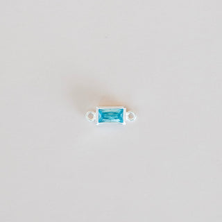 bezel birthstone connector charm