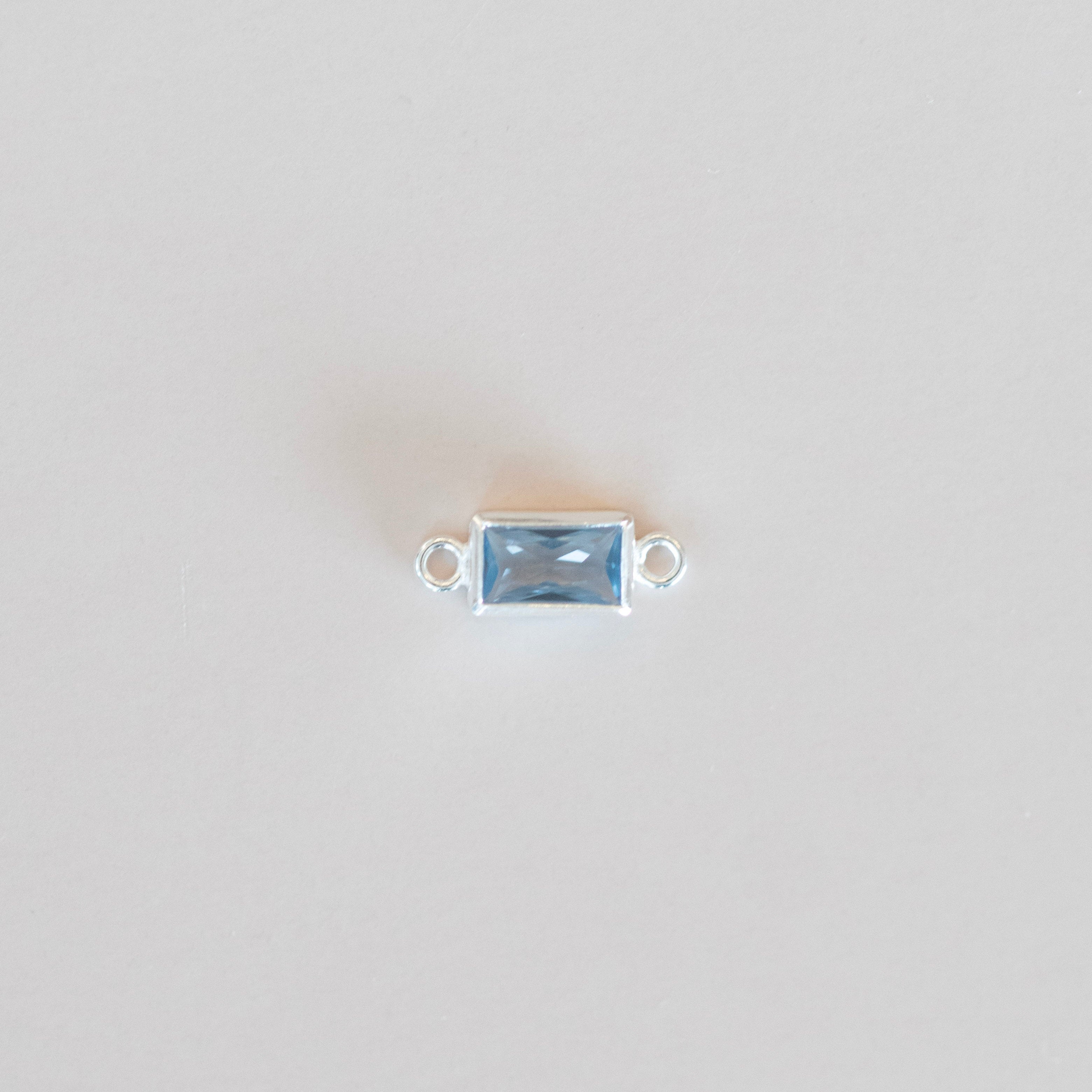 bezel birthstone connector charm