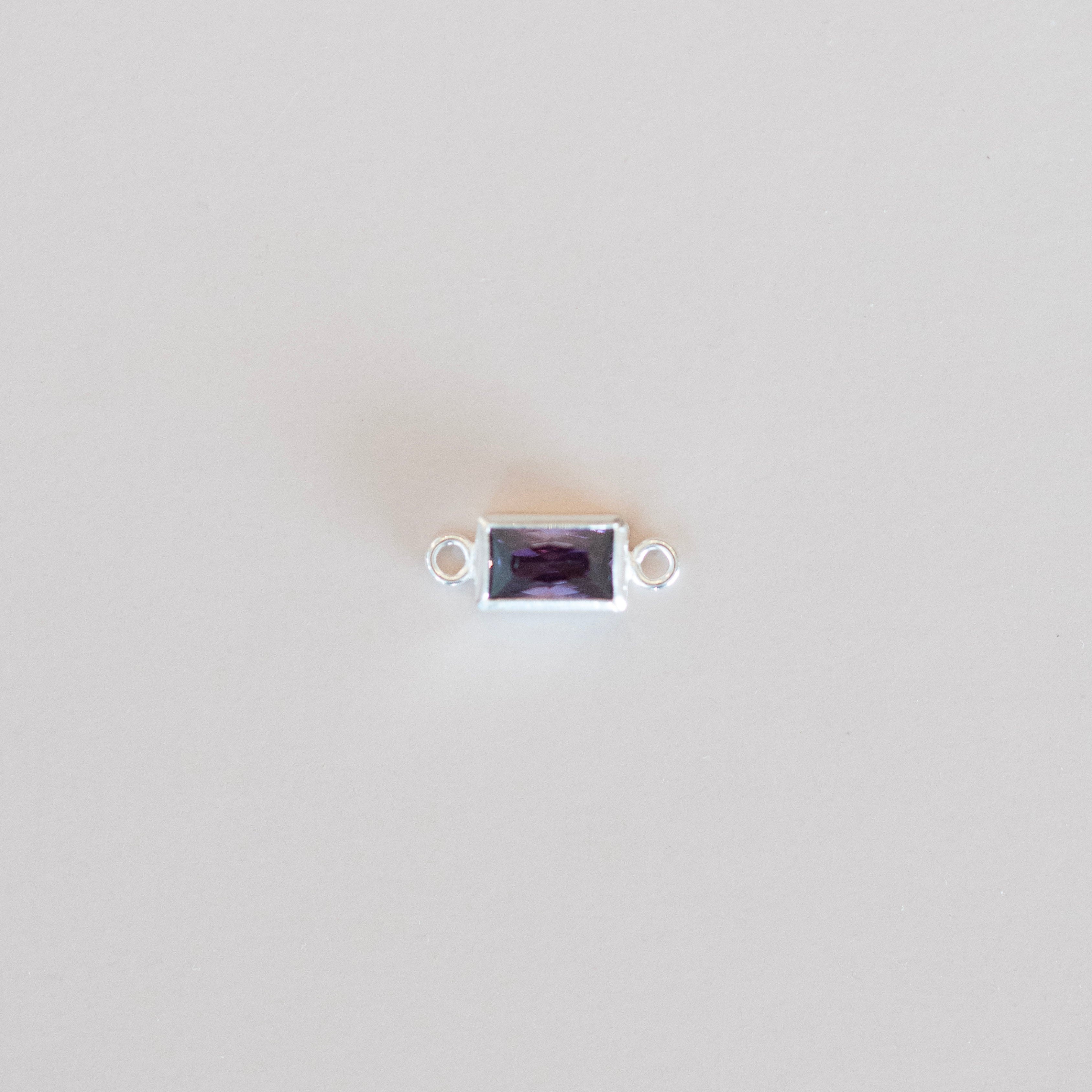 bezel birthstone connector charm