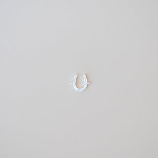 CZ Horseshoe Charm - Connector - Sterling Silver