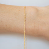 Curb Satellite - 3-to-1 Bead - Gold Filled
