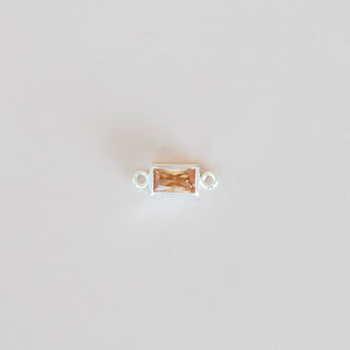 bezel birthstone connector charm
