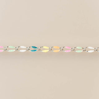 Silver Enamel Chain in Rainbow