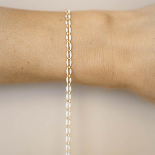 Gold Enamel Chain in White