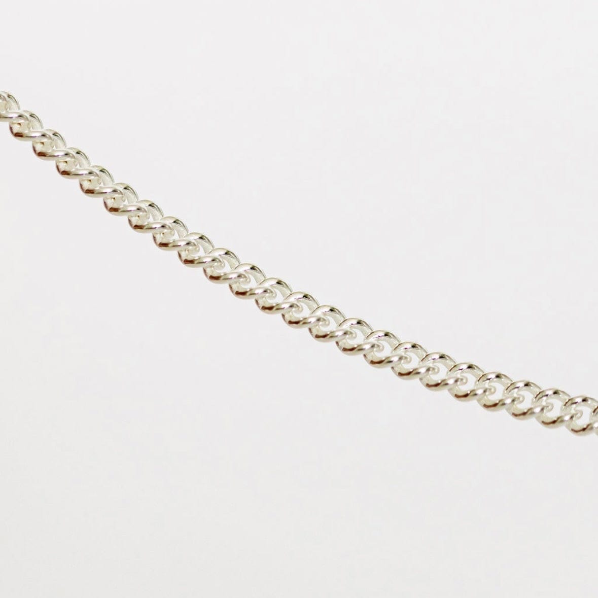 Silver chain necklace detail