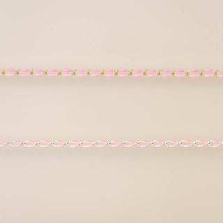 Gold Enamel Chain in Pink