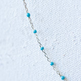 Cable Enamel in Blue - Sterling Silver