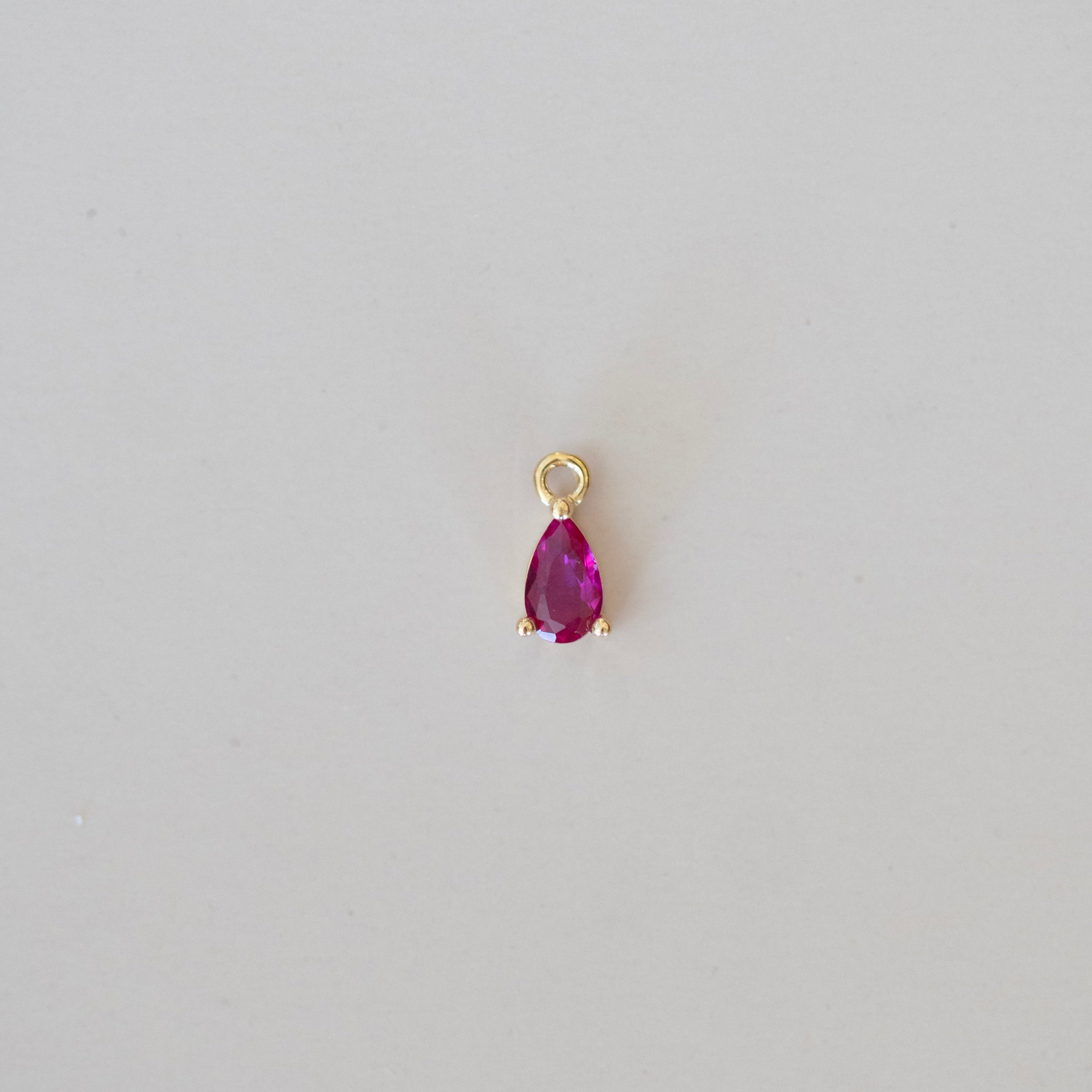 Geometrical Birthstone Dangle Charms - Gold Filled