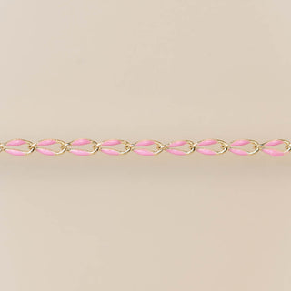 Gold Enamel Chain in Pink