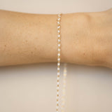 Linked Enamel Chain - White - Gold Filled