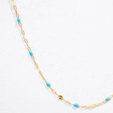 Sunburst Paperclip - Blue Enamel - Gold Filled