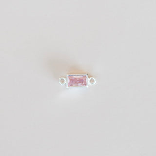 bezel birthstone connector charm