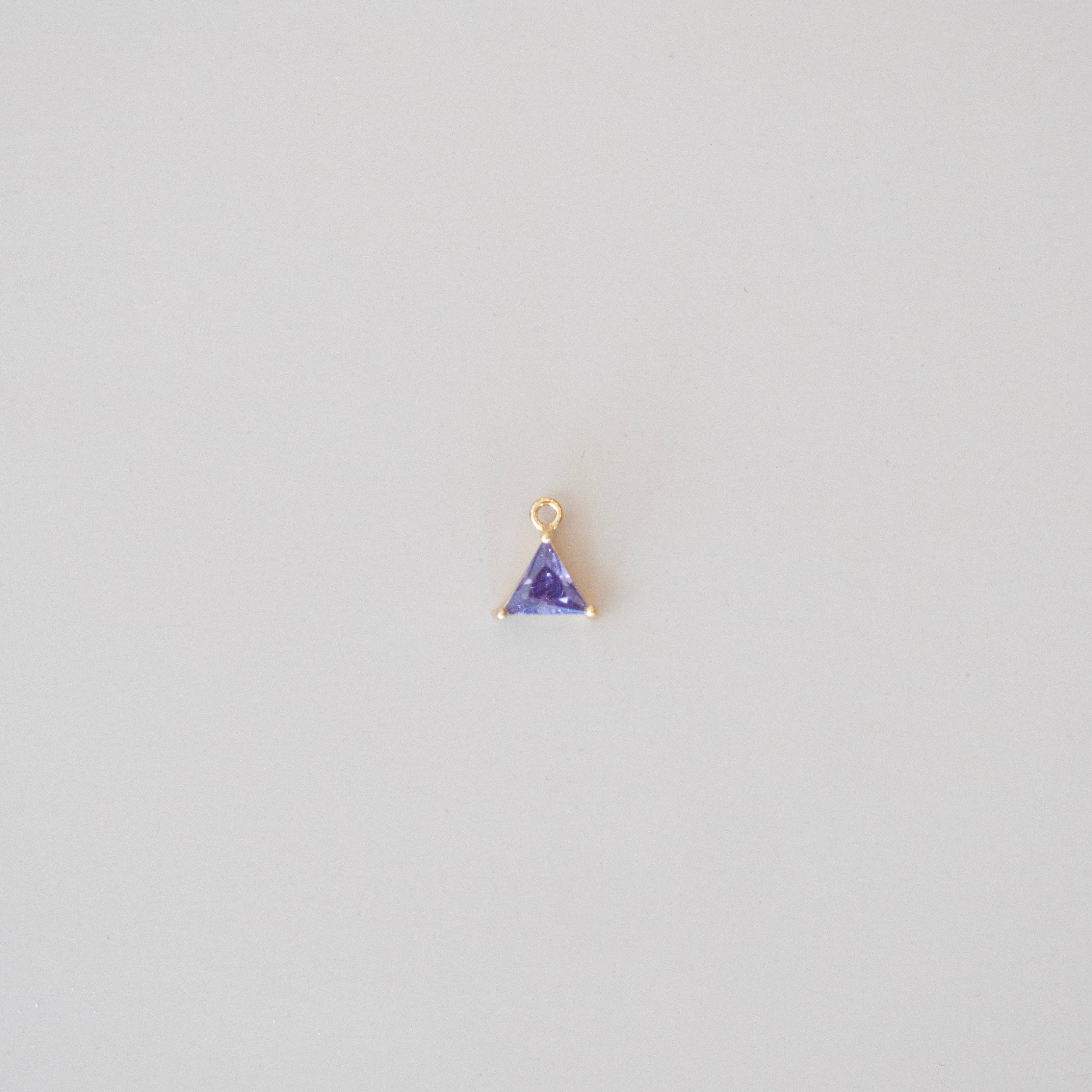 Geometrical Birthstone Dangle Charms - Gold Filled