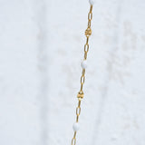 Sunburst Paperclip - White Enamel - Gold Filled