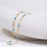 Sunburst Paperclip - Blue Enamel - Gold Filled