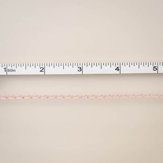 Gold Enamel Chain in Pink