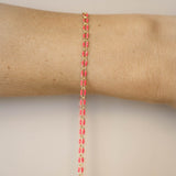 Gold Enamel Chain in Fuchsia