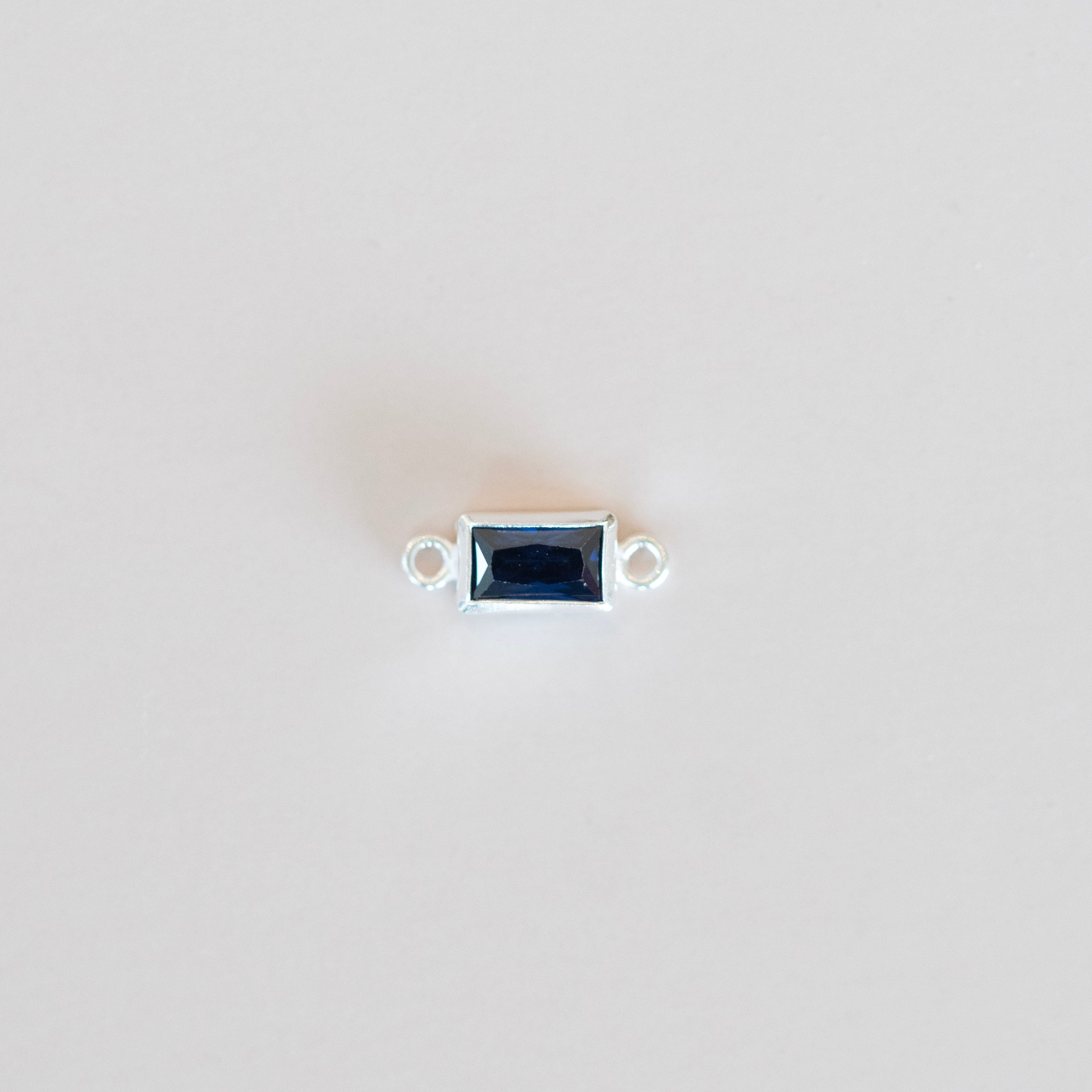 bezel birthstone connector charm