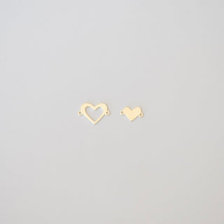 Solid Heart Connector Charm - Gold Filled