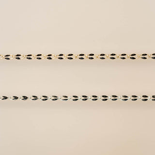 Gold Enamel Chain in Black