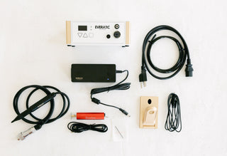 EverArc audio equipment set on white background