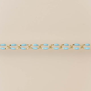 Gold Enamel Chain Baby Blue
