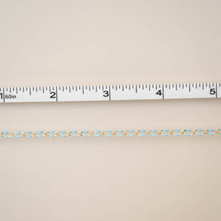Gold Enamel Chain Baby Blue