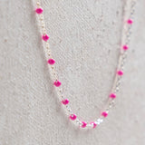 Cable Enamel in Pink - Sterling Silver