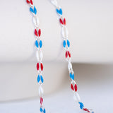 Silver Enamel in Red, White & Blue