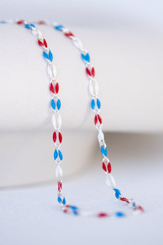Red, white, and blue chain necklace, 45CC4FF7-CE88