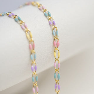 Colorful pastel chain necklace
