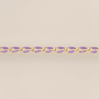 Gold Enamel Chain in Purple