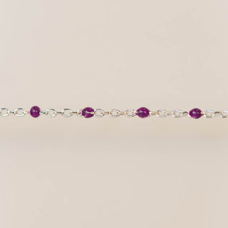 Cable Enamel in Purple - Sterling Silver