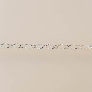 Diamond Curb - Large - Sterling Silver
