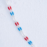 Silver Enamel in Red, White & Blue