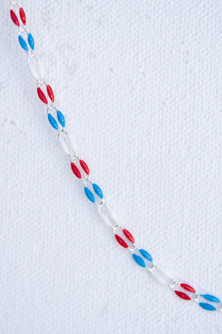 Red, white, and blue link chain necklace - 49E99622-E15B-4DA2-A164-2F1053244818